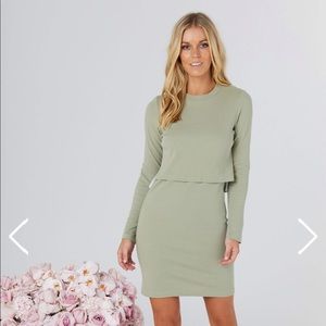 Legoe Heritage Nadia Dress Olive maternity nursing